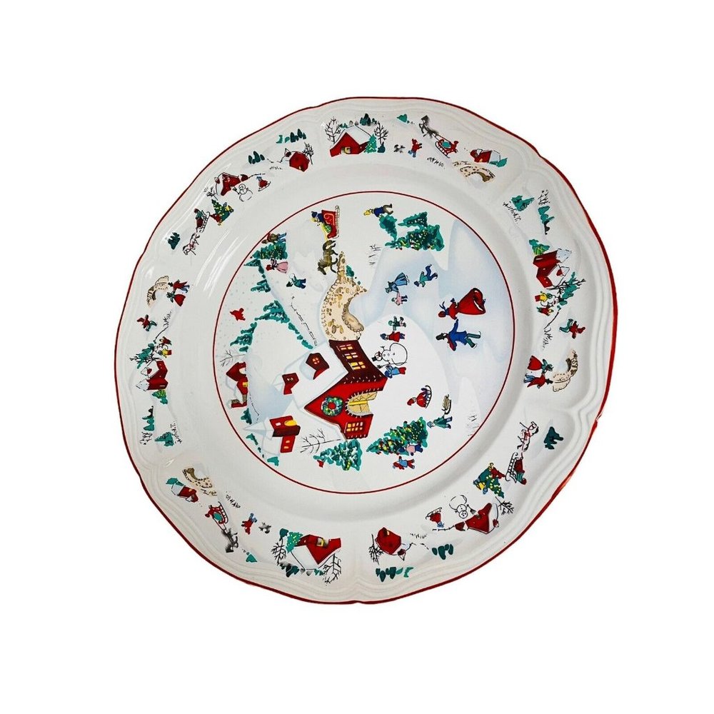 Farberware Babanovsky White‎ Christmas Serving Dinner Plate 12"
